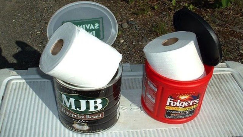 Keep toilet paper dry while camping