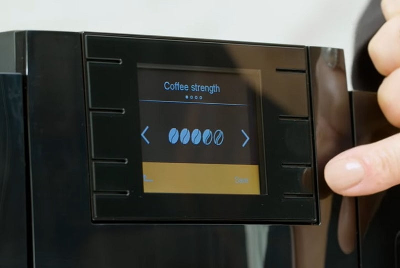 Jura E8 coffee strength settings