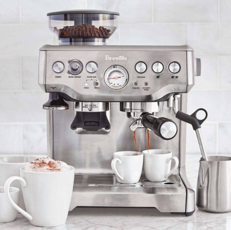 Breville Barista Express boasts a cleaning indicator