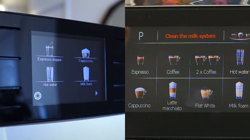 jura e8 vs s8's user interfaces